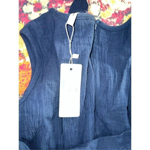 Tie Waist Navy Mini Dress (S) - Picture 4 of 4